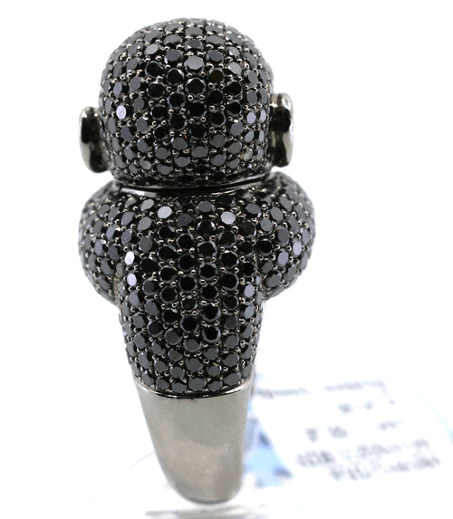 18k White Gold 6.44CT Diamond Monkey Ring, 22.4g, Size 7.25, S16877