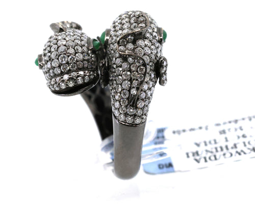 18k White Gold 3.79CT Diamond Dolphin Ring, 17.3g, Size 7.25, S16878