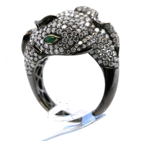 18k White Gold 3.79CT Diamond Dolphin Ring, 17.3g, Size 7.25, S16878