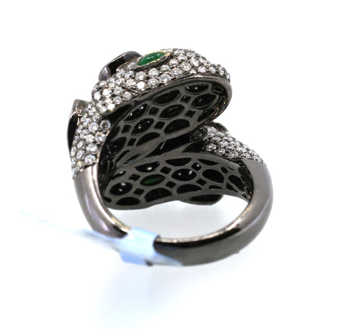 18k White Gold 3.79CT Diamond Dolphin Ring, 17.3g, Size 7.25, S16878