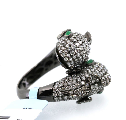 18k White Gold 3.79CT Diamond Dolphin Ring, 17.3g, Size 7.25, S16878