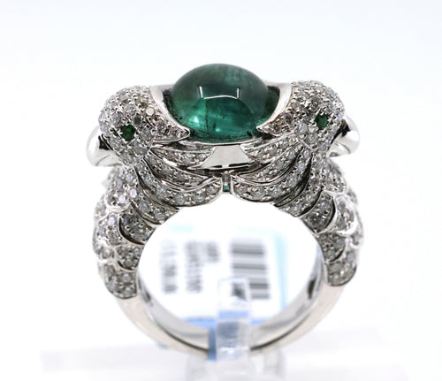 18k White Gold 2.50CT Diamond Birds Ring, 15.6g, Size 7.25, S16891