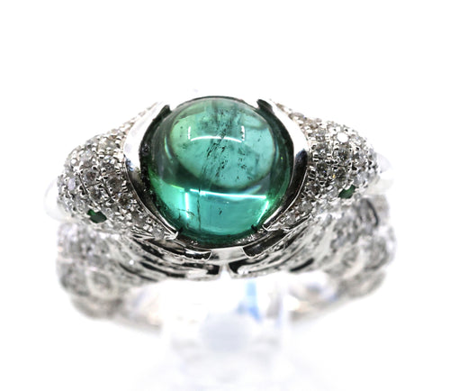 18k White Gold 2.50CT Diamond Birds Ring, 15.6g, Size 7.25, S16891