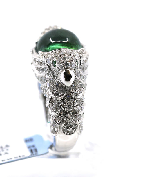 18k White Gold 2.50CT Diamond Birds Ring, 15.6g, Size 7.25, S16891