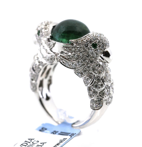 18k White Gold 2.50CT Diamond Birds Ring, 15.6g, Size 7.25, S16891