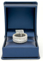 18k White Gold 5.36CT Baguette & Round Diamond Ring, 10gm, size 6 , S16622