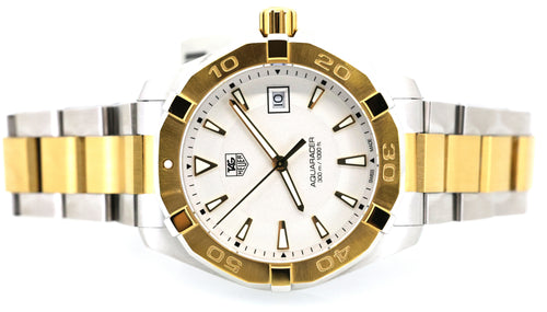 Tag Heuer Aquaracer 41mm Quartz Two-Tone WAY1120.BB0930 Watch, S108956 (Pre-owned)