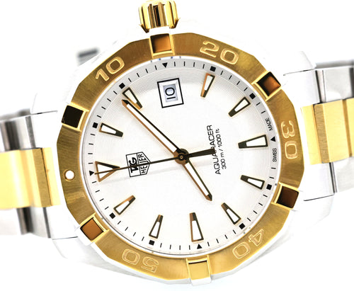 Tag Heuer Aquaracer 41mm Quartz Two-Tone WAY1120.BB0930 Watch, S108956 (Pre-owned)