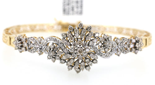Estate 18k Yellow Gold 2.00Ct Diamond Bangle Bracelet, 15.4G, S108877