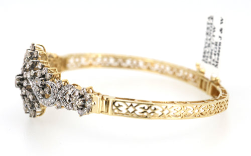 Estate 18k Yellow Gold 2.00Ct Diamond Bangle Bracelet, 15.4G, S108877