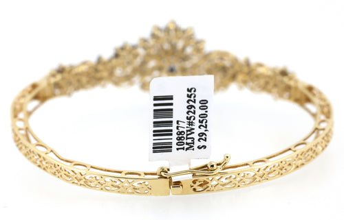 Estate 18k Yellow Gold 2.00Ct Diamond Bangle Bracelet, 15.4G, S108877