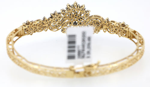 Estate 18k Yellow Gold 2.00Ct Diamond Bangle Bracelet, 15.4G, S108877