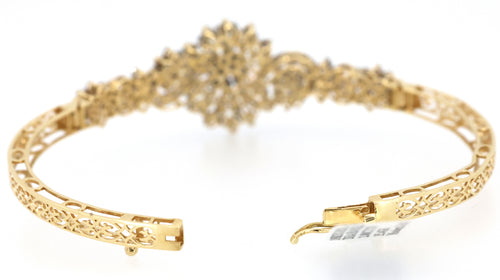 Estate 18k Yellow Gold 2.00Ct Diamond Bangle Bracelet, 15.4G, S108877
