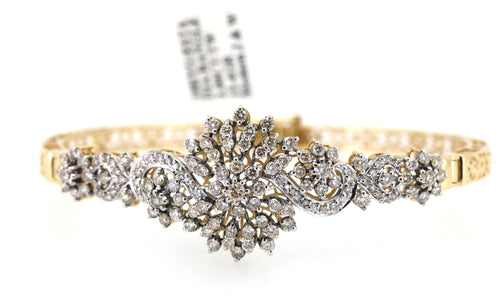 Estate 18k Yellow Gold 2.00Ct Diamond Bangle Bracelet, 15.4G, S108877