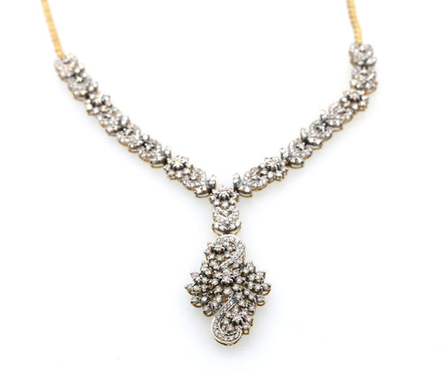 Estate 18k Yellow Gold 5.00Ct Diamond Necklace, 27.1g, S108880