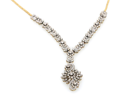 Estate 18k Yellow Gold 5.00Ct Diamond Necklace, 27.1g, S108880