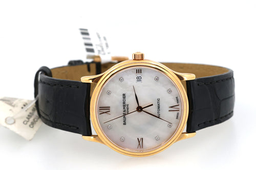 Baume & Mercier Classima Rose Gold Mother of Pearl Diamond Watch M0A10077, S13672