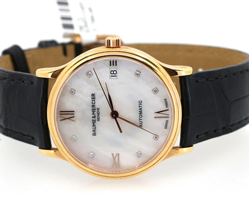 Baume & Mercier Classima Rose Gold Mother of Pearl Diamond Watch M0A10077, S13672