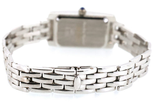 14k White Gold Square Diamond Geneve Italian Watch 28mm (Pre-owned)
