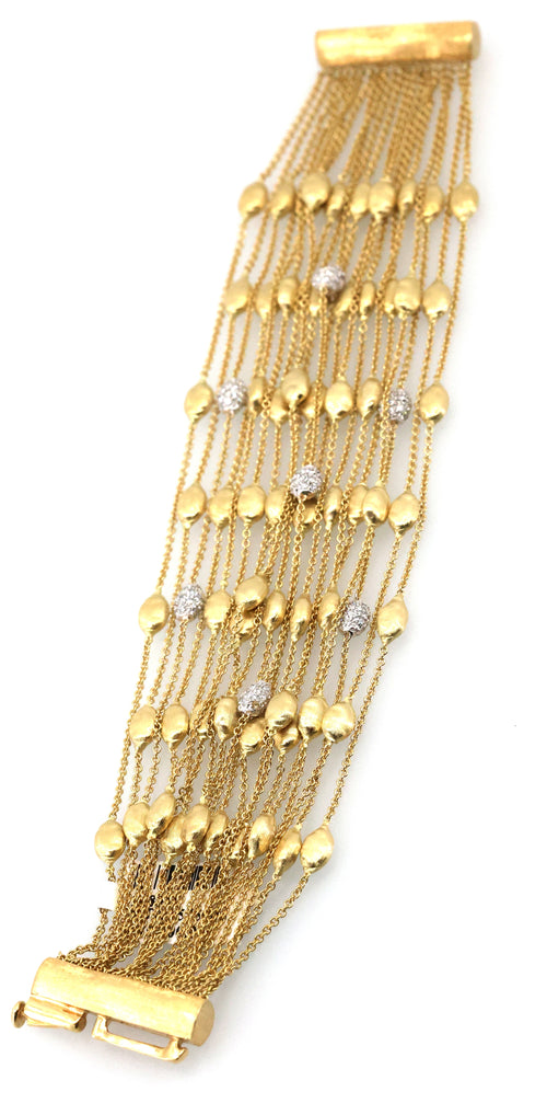 Marco Bicego 18k Yellow Gold 0.75CT Diamond Strand Chain Bracelet, 7", 49.9g, S108966