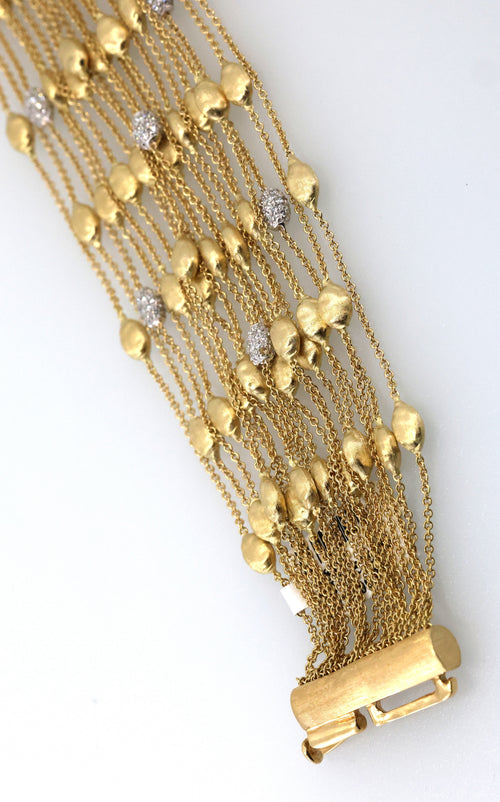 Marco Bicego 18k Yellow Gold 0.75CT Diamond Strand Chain Bracelet, 7", 49.9g, S108966