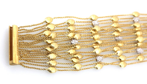 Marco Bicego 18k Yellow Gold 0.75CT Diamond Strand Chain Bracelet, 7", 49.9g, S108966