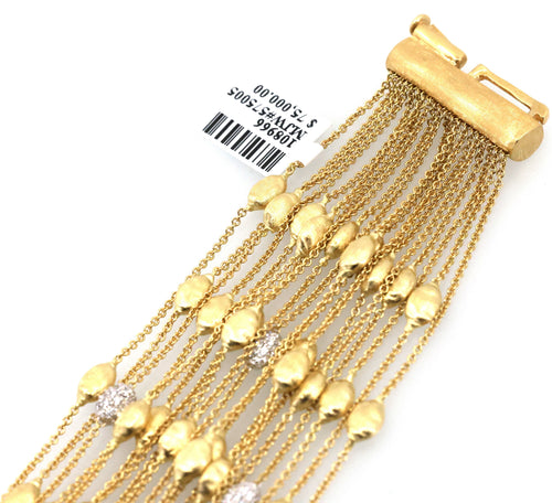 Marco Bicego 18k Yellow Gold 0.75CT Diamond Strand Chain Bracelet, 7", 49.9g, S108966