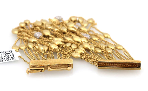 Marco Bicego 18k Yellow Gold 0.75CT Diamond Strand Chain Bracelet, 7", 49.9g, S108966
