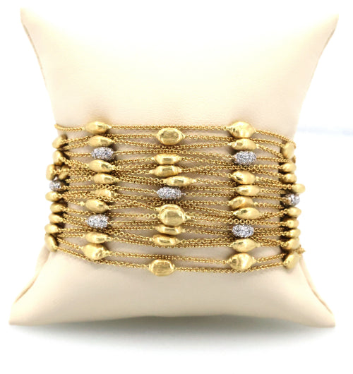 Marco Bicego 18k Yellow Gold 0.75CT Diamond Strand Chain Bracelet, 7", 49.9g, S108966
