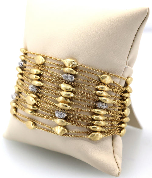 Marco Bicego 18k Yellow Gold 0.75CT Diamond Strand Chain Bracelet, 7", 49.9g, S108966