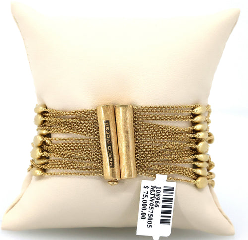 Marco Bicego 18k Yellow Gold 0.75CT Diamond Strand Chain Bracelet, 7", 49.9g, S108966