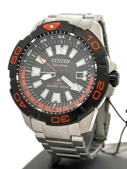 Citizen Promaster GMT 44mm Black Dial Stainless Steel Watch BJ7129-56E
