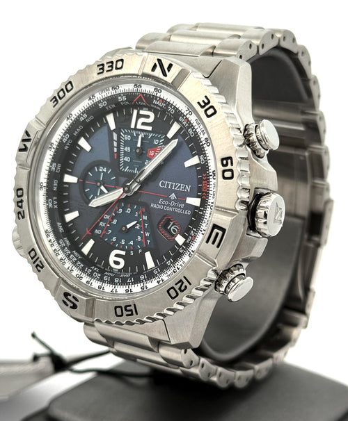 Citizen Navihawk A-T 48 mm Blue Dial Stainless Steel Watch AT8220-55L