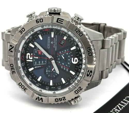 Citizen Navihawk A-T 48 mm Blue Dial Stainless Steel Watch AT8220-55L