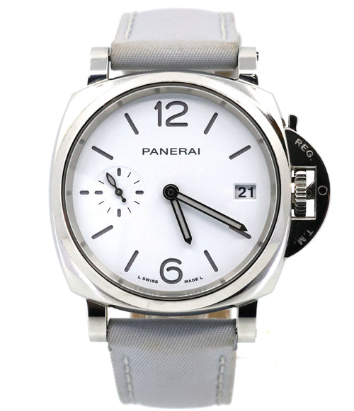 Panerai Luminor Due Prada Re-Nylon 38mm White Dial Watch (PAM01426), S16940 (Pre-owned)
