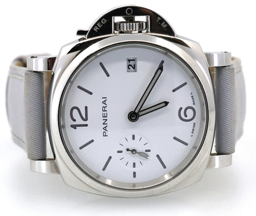 Panerai Luminor Due Prada Re-Nylon 38mm White Dial Watch (PAM01426), S16940 (Pre-owned)