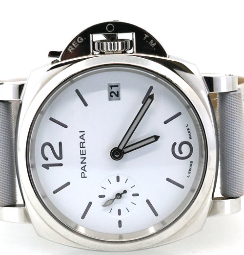 Panerai Luminor Due Prada Re-Nylon 38mm White Dial Watch (PAM01426), S16940 (Pre-owned)