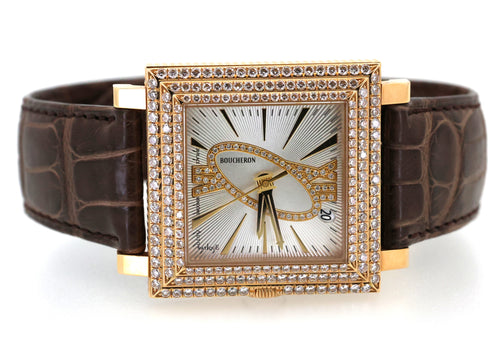 Boucheron La Carree 18k Gold Diamond Watch, Box/Papers
