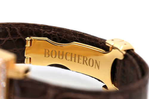 Boucheron La Carree 18k Gold Diamond Watch, Box/Papers