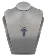 Salvini 18k White Gold Blue Sapphire & Diamonds Cross Pendant