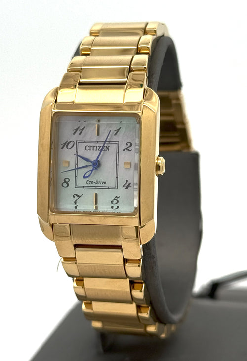Citizen Bianca Gold Tone Stainless Steel White dial 22mm Watch, EW5602-57D