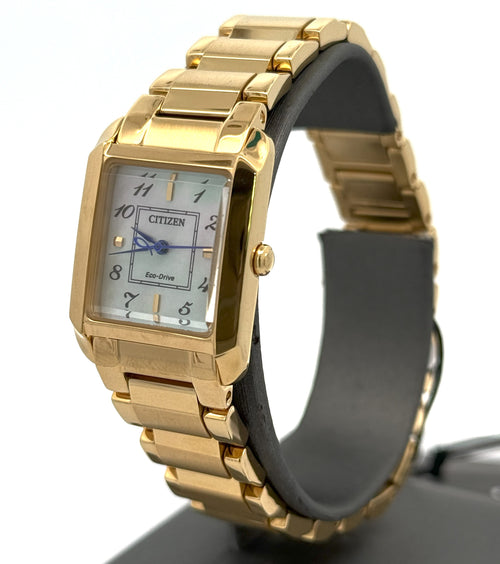 Citizen Bianca Gold Tone Stainless Steel White dial 22mm Watch, EW5602-57D