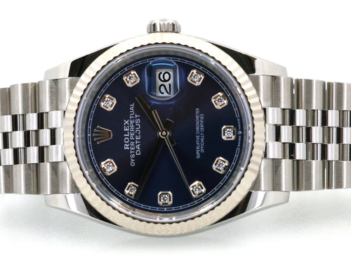 Rolex Datejust 36mm  Steel & White Gold 126234-0037 Blue Diamond Dial, Brand New