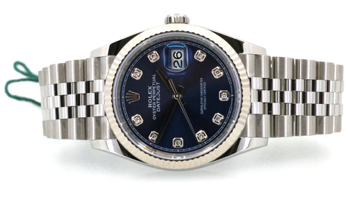 Rolex Datejust 36mm  Steel & White Gold 126234-0037 Blue Diamond Dial, Brand New