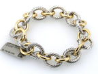 David Yurman Oval Link Chain Bracelet in Silver with 18k Gold,12mm