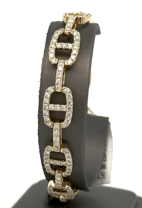 14k Yellow Gold 8.25CT Men's Diamond Tennis Bracelet, 8", 28.1G S108533