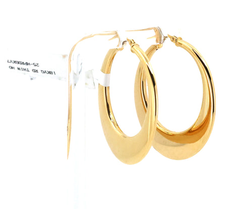 18K Yellow Gold Hoop Earrings 5.9g, S