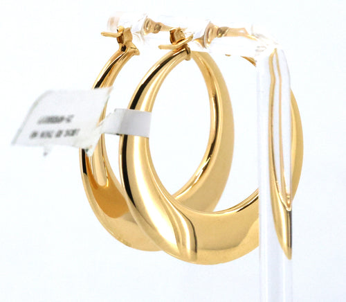 18K Yellow Gold Hoop Earrings 5.9g, S