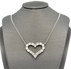 14k White Gold 2.25CT Diamond Heart Pendant Necklace, 6.3g, S108595