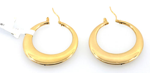 18K Yellow Gold Hoop Earrings 5.9g, S